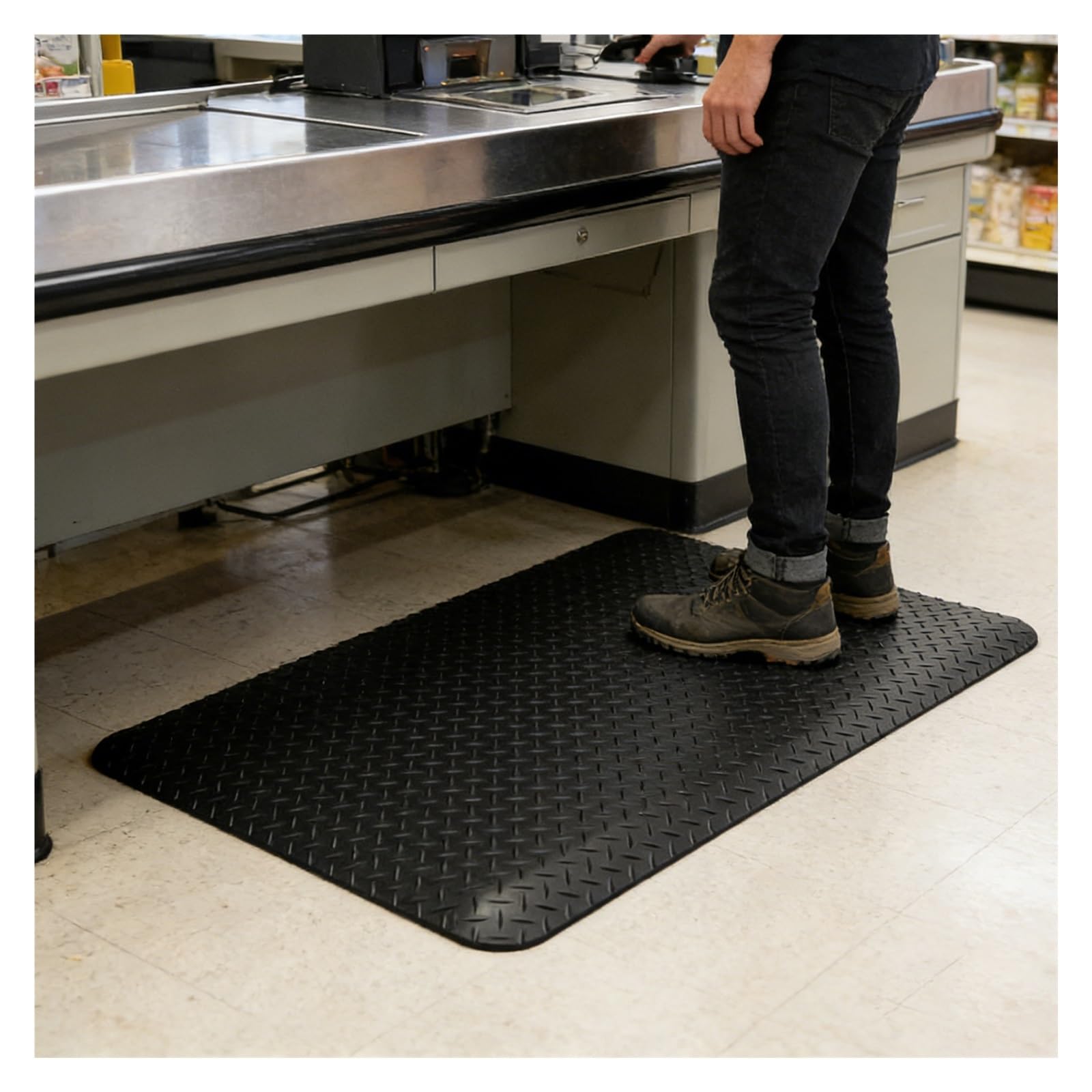 CWCQGH Anti-Fatigue Conductive Mat, Ergonomic Antistatic Floor Mat for Standing Workstation (T 2.5cm/1in 20x20in/50x50cm)