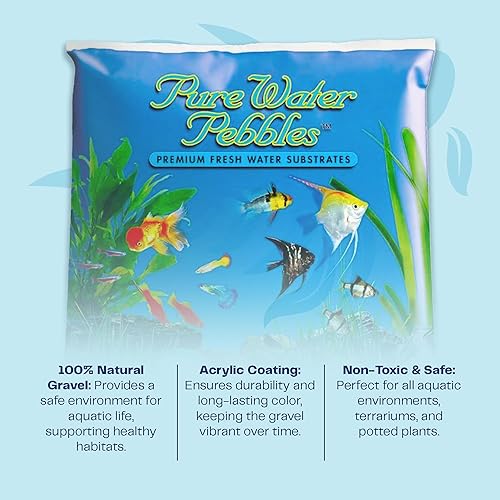 Miniatura 6 de Pure Water Pebbles Grava de acuario blanca como la nieve, 25 libras, no tóxica, no destiñe, sustrato vibrante para acuarios, terrarios, estanques y