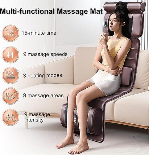 Miniatura 6 de Alfombrilla de masaje de vibración, almohadilla de masaje de calefacción vibratoria de cuerpo completo, 10 motores de vibración, 3 ajustes de