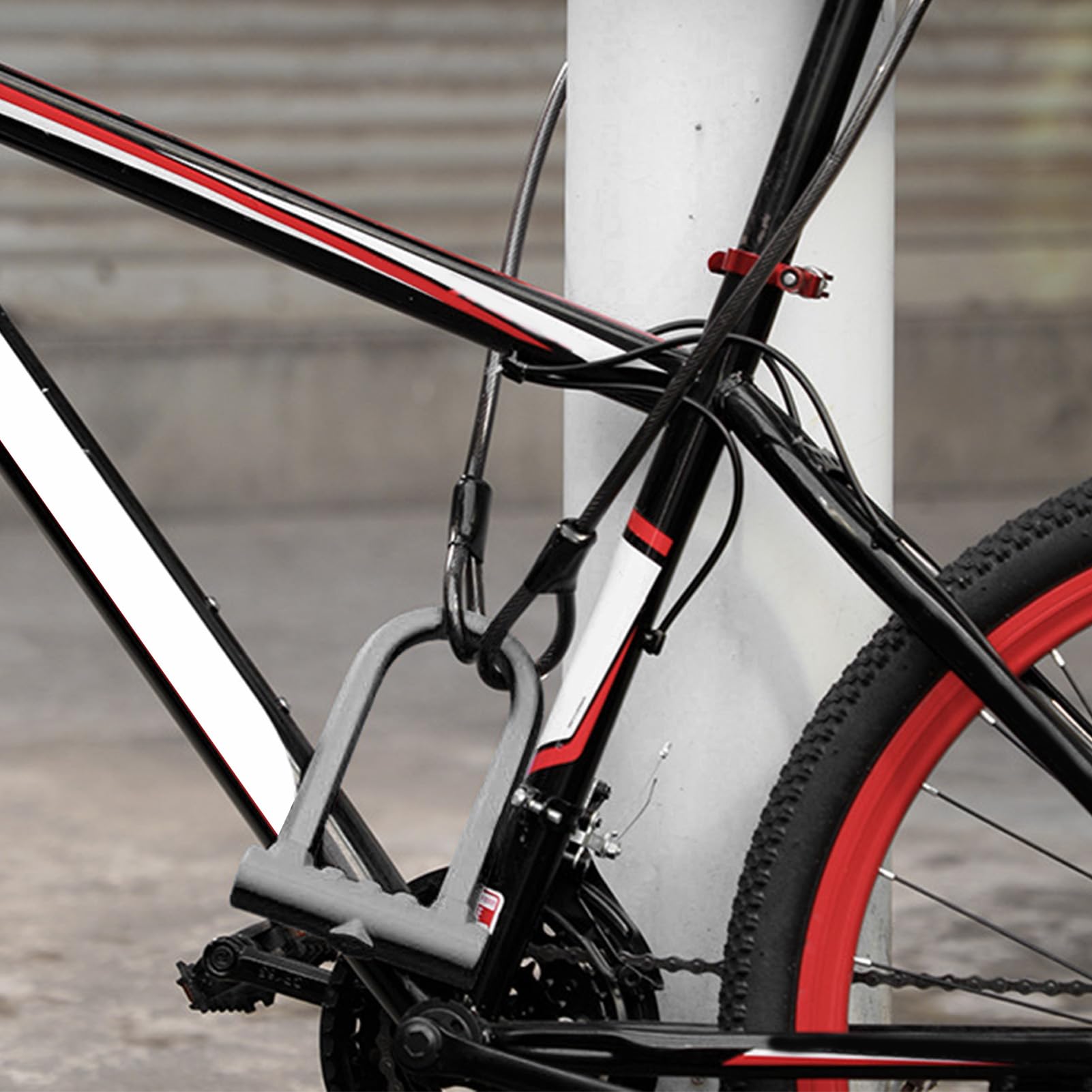 Natudeco Heavy Duty Cycling U Lock Alloy Steel Motorcycle U Shape Lock Professional Safety Cycling Lock with Keys for Electric Motorcycles Tricycles Scooter (Black)