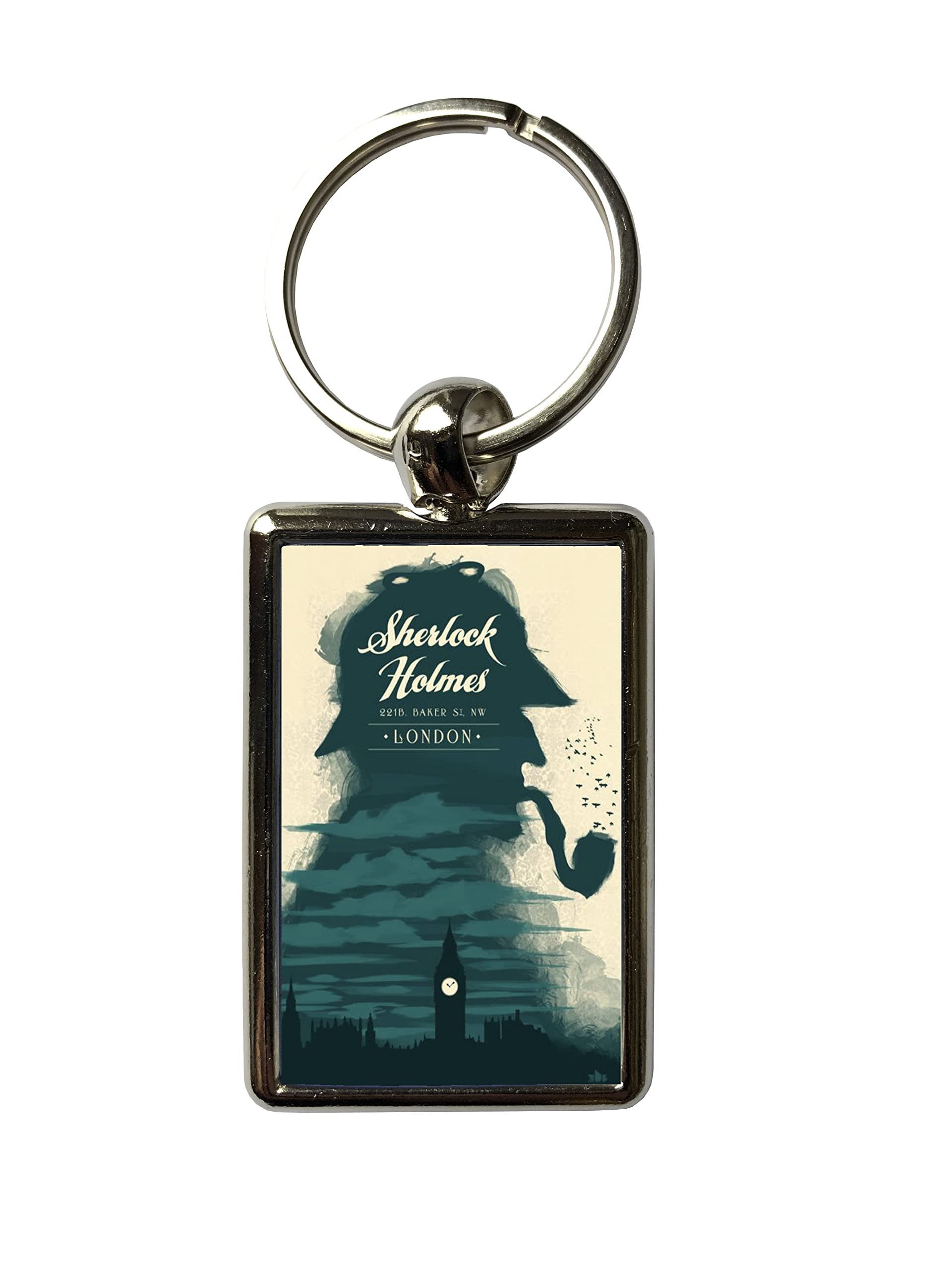 Super Universe Unisex Multicolored Sherlock Holmes 221B Baker Street Metal Keyring 3 X 4.5 Cm