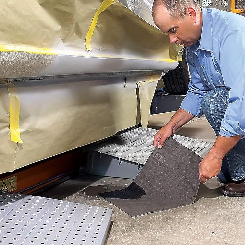 Miniatura 5 de New Pig Mat Pads  Alfombrillas ligeras y absorbentes  Absorbe 14 onzas  Absorbe aceite, agua y más  15 x 20 pulgadas  200 alfombrillas de cerdo