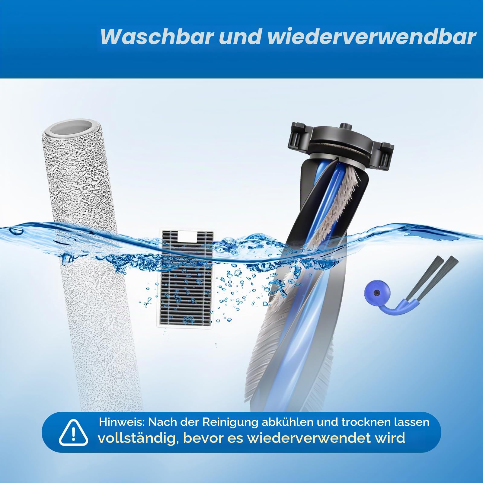 X12 OmniCyclone Zubehör für ECOVACS DEEBOT X12 OmniCyclone/X12/T90 Pro Omni | 20-Teiliges X12 Pro Omni Saugroboter Ersatzteile:2 Hauptbürsten,6 Seitenbürsten,6 Filter,4 Wischwalzen