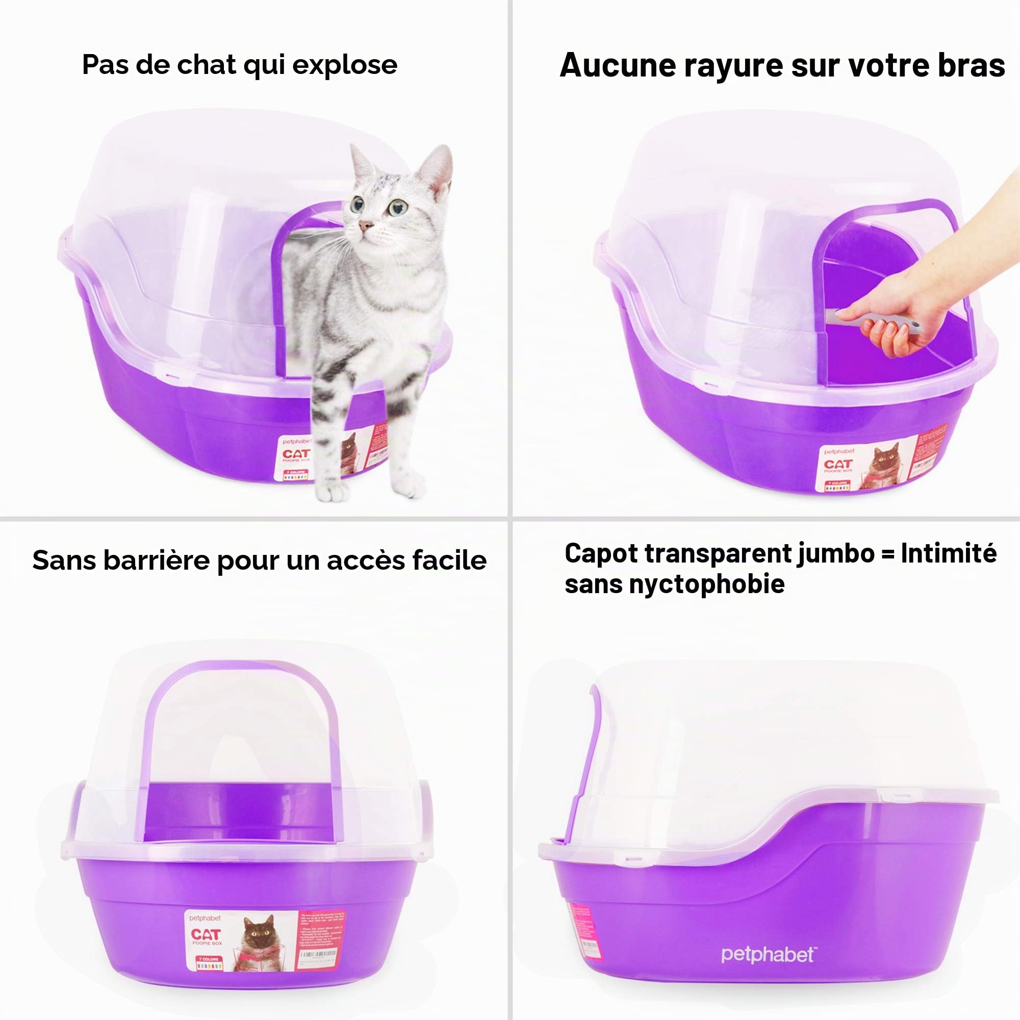 Maison de Toilette pour Chat Toilette Enveloppée pour Animaux XXL Multiple Couleur Disponible