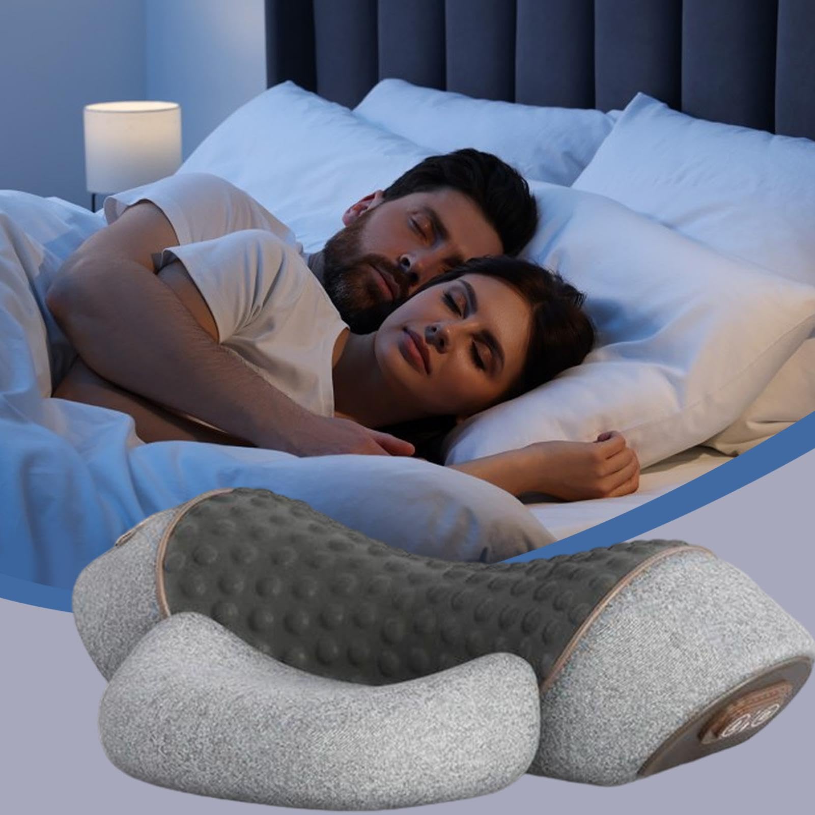 Fisiorest Massaggiatore per Il Collo 3 In1-Massaggiatore per Collo e Spalle-Cuscino Cervicale con Calore e Trazione-Massaggio profondo Rilassamento per Alleviare Dolore Muscolare&Tensione-Aiuta Dormir