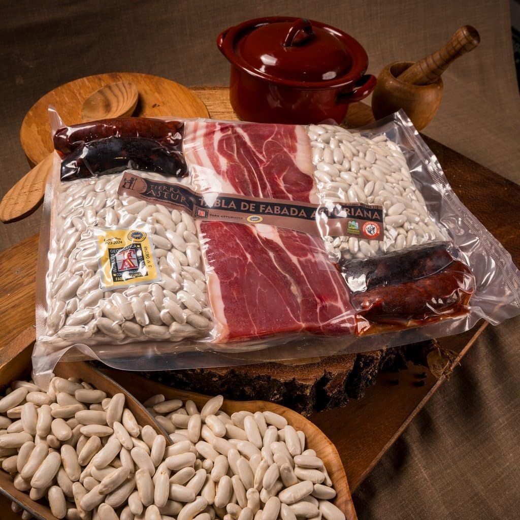 Fabada Asturiana 6 Raciones Auténtica Faba Asturiana IGP Chorizo Morcilla Tocino Lacón Sin Gluten