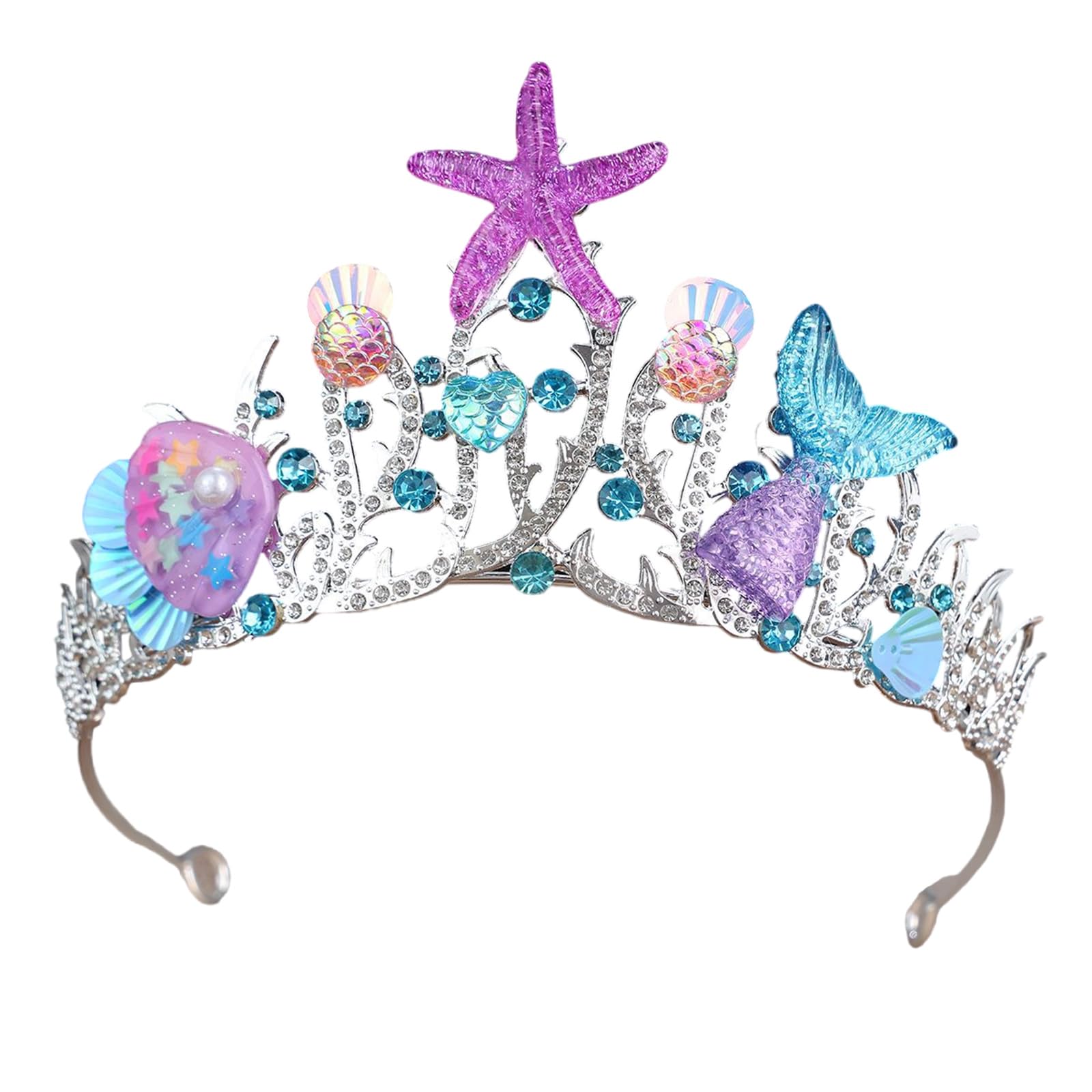 MICFENY Elegant Sea Wind Inspired Royal Headwear Headpiece Lightweight Alloy For Costumes
