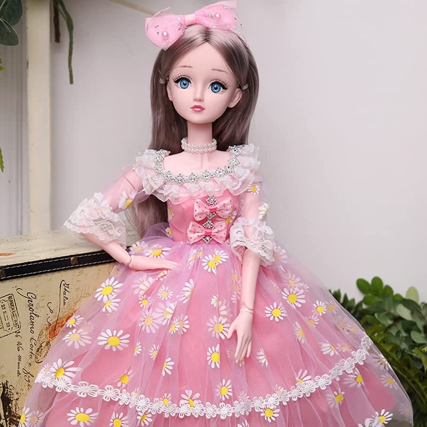 Fashion Princess Dolls for Girls,Large Premium Princess Toy Dolls for Dollhouse with Tiaras, Hair, Accessories,Doll Toy for Kids Ages 3 and Up 60CM (Doll Style H)