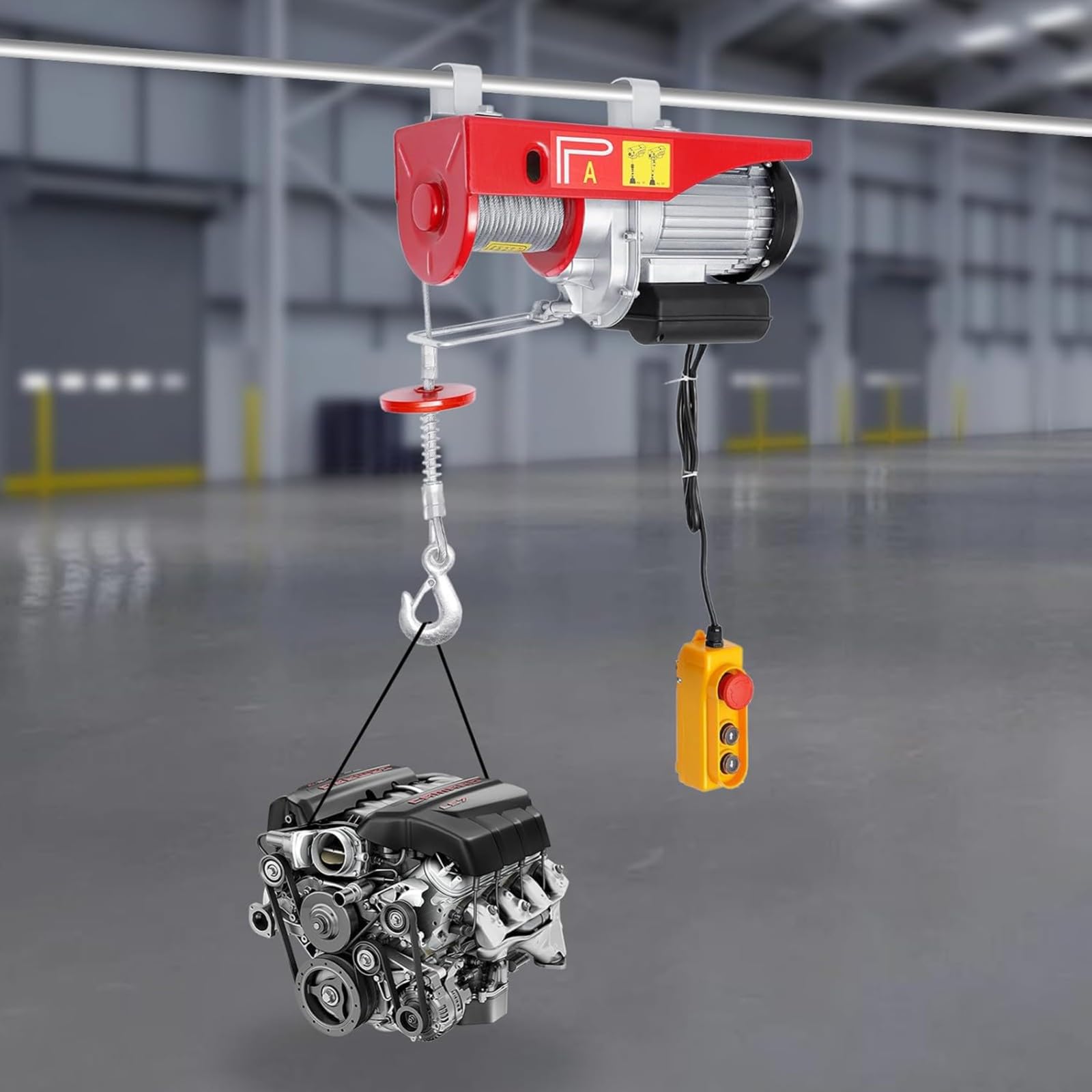 Verricello Elettrico, Verricello A Cavo Con Motore In Rame, Sistema Di Pulegge Con Velocità Di Sollevamento Di 5 M/Min, Paranco A Catena, Per Uso In Fabbriche E Officine A