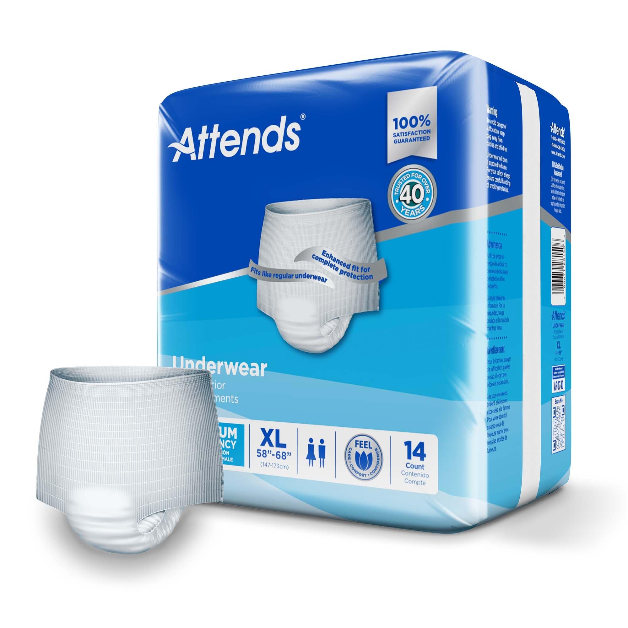 Attends Underwear Extra Absorbency, X-Large - 14 count by Attends
