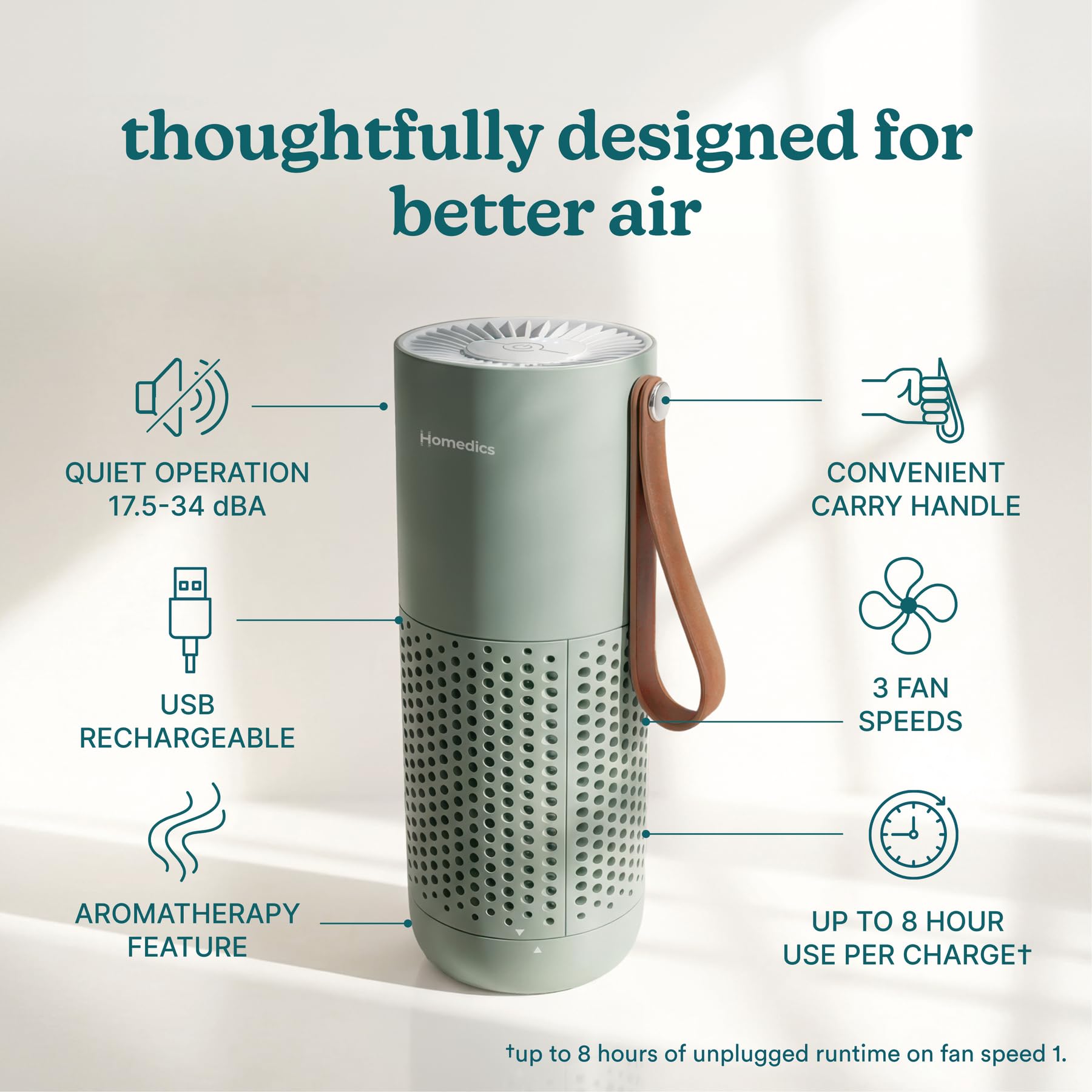 Homedics Personal Air Purifier with HEPA-Type Filter & Activated Carbon view 3