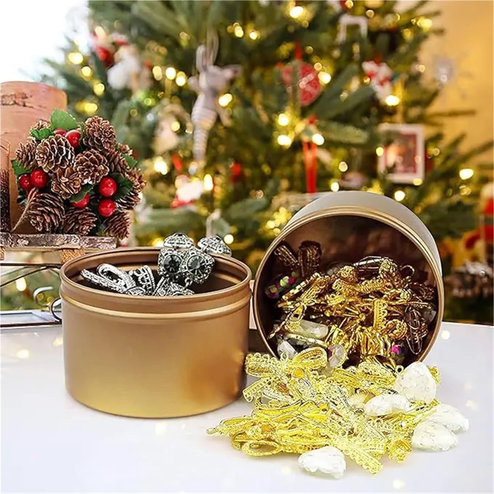 Metalowe puszki na świece | Wielokolorowe 12/24 szt. do wyrobu i przechowywania świec(24 Pcs Silver)