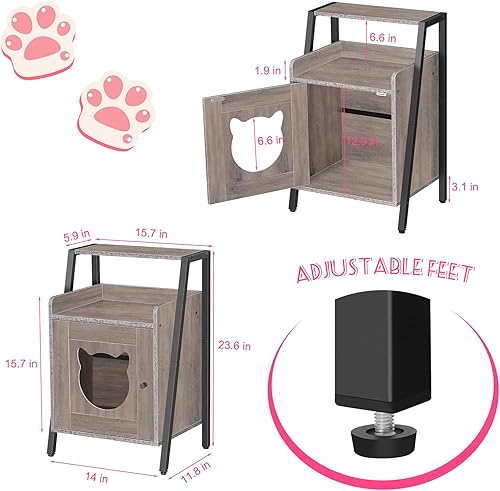 Miniatura 2 de Caja de arena para gatos, caja de arena oculta para muebles cerrados, cajas de arena para gatos de interior (14 pulgadas de largo x 11.81 pulgadas