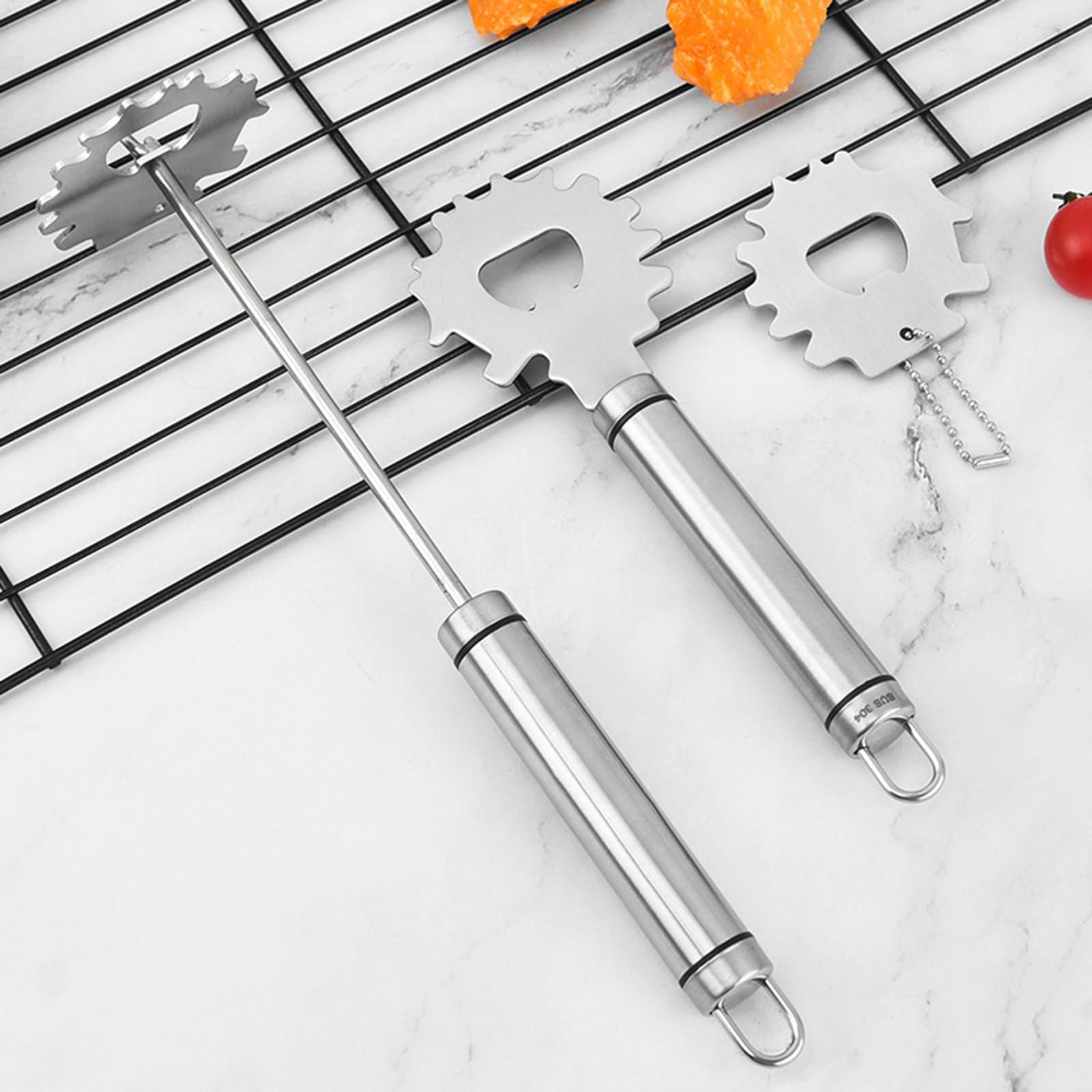 Senbos Edelstahl Grillschaber Ohne Borsten - Grillreiniger Mit Flaschenöffner