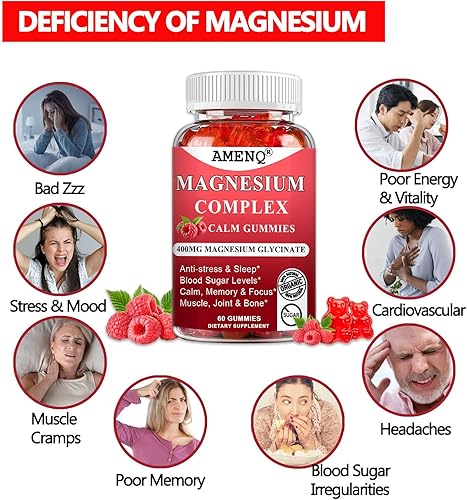 Miniatura 2 de Magnesium Glycinate Gummies 400mg,10-in-1 Magnesium Complex Supplement with Zinc Vitamin D3 Plus L-Theanine High Absorption Chelate Potassium