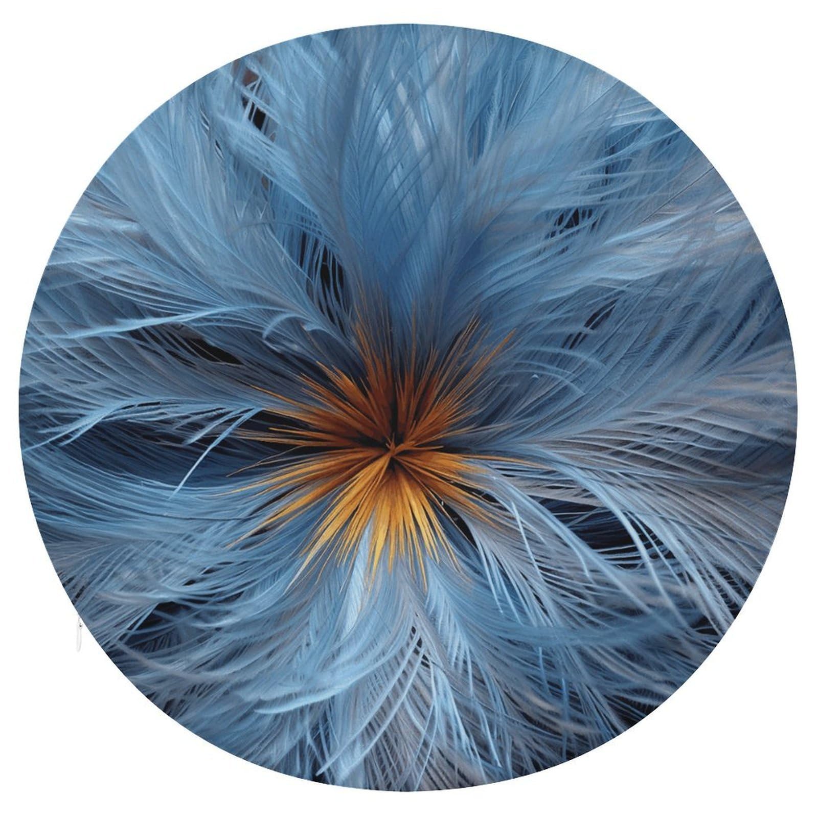 Wsoihfec Style Big Blue Flower Seat Cushion Round Chair Pad