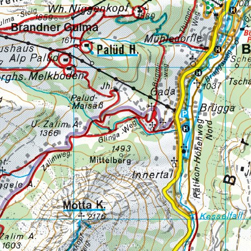 Brandnertal - Nenzinger Himmel - Rätikon: 1:35000 (freytag & berndt Wander-Rad-Freizeitkarten)