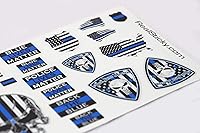 Vista 3 de Police Blue Line 1:10 Escala Pegatina Hoja Control Remoto R/C Carrocería Carrocería Volver La Etiqueta Gráfica Azul