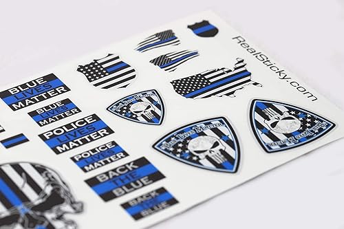 Miniatura 3 de Police Blue Line 110 Escala Pegatina Hoja Control Remoto RC Carrocería Carrocería Volver La Etiqueta Gráfica Azul