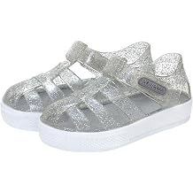 Robeez Toddler Boys and Girls Jelly Summer Sandals, Waterproof Slip Resistant Closed Toe Water Shoes with Easy On Closure