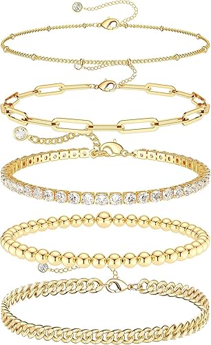 DEARMAY Delicadas pulseras de plata para mujer, a la moda, juego de joyas de plata de ley 925 para mujer, pulseras para mujer, caja de clip de