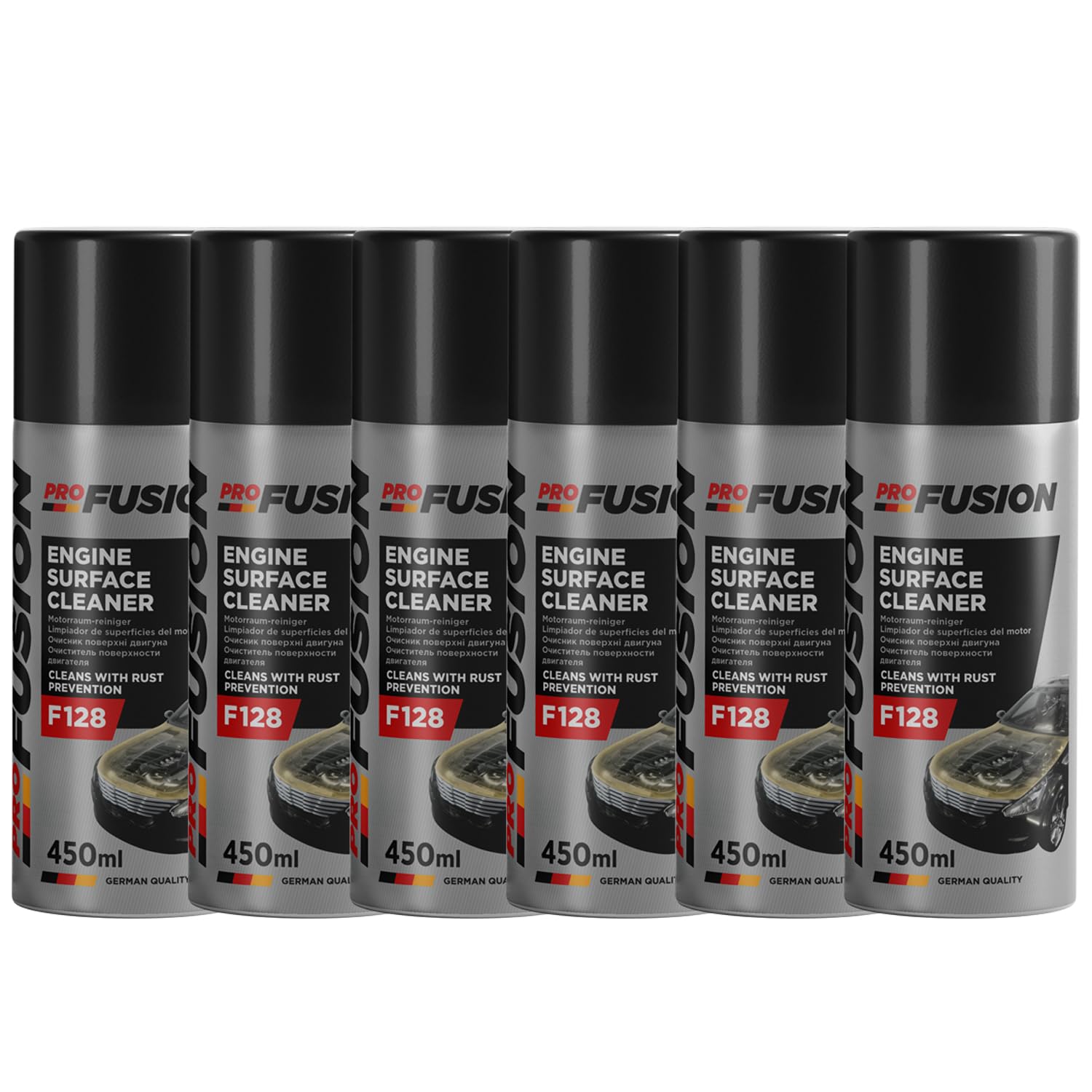 ProFusion Reinigungsspray für Motor - reinigt Außenflächen Öl, Fett, Staub und Schmutz - F128 Engine Surface Cleaner 450 ml (6)