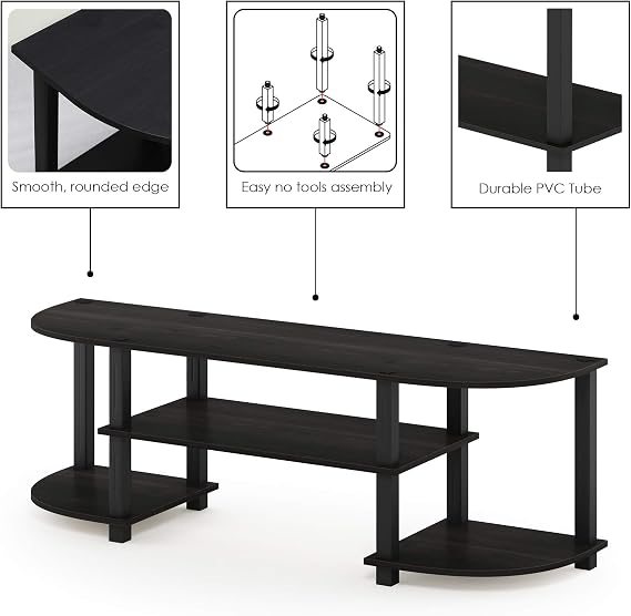 Furinno Turn-S-Tube Wide TV Entertainment Center, Espresso/Black