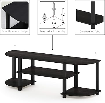 Furinno Turn-S-Tube Wide TV Entertainment Center, Espresso/Black