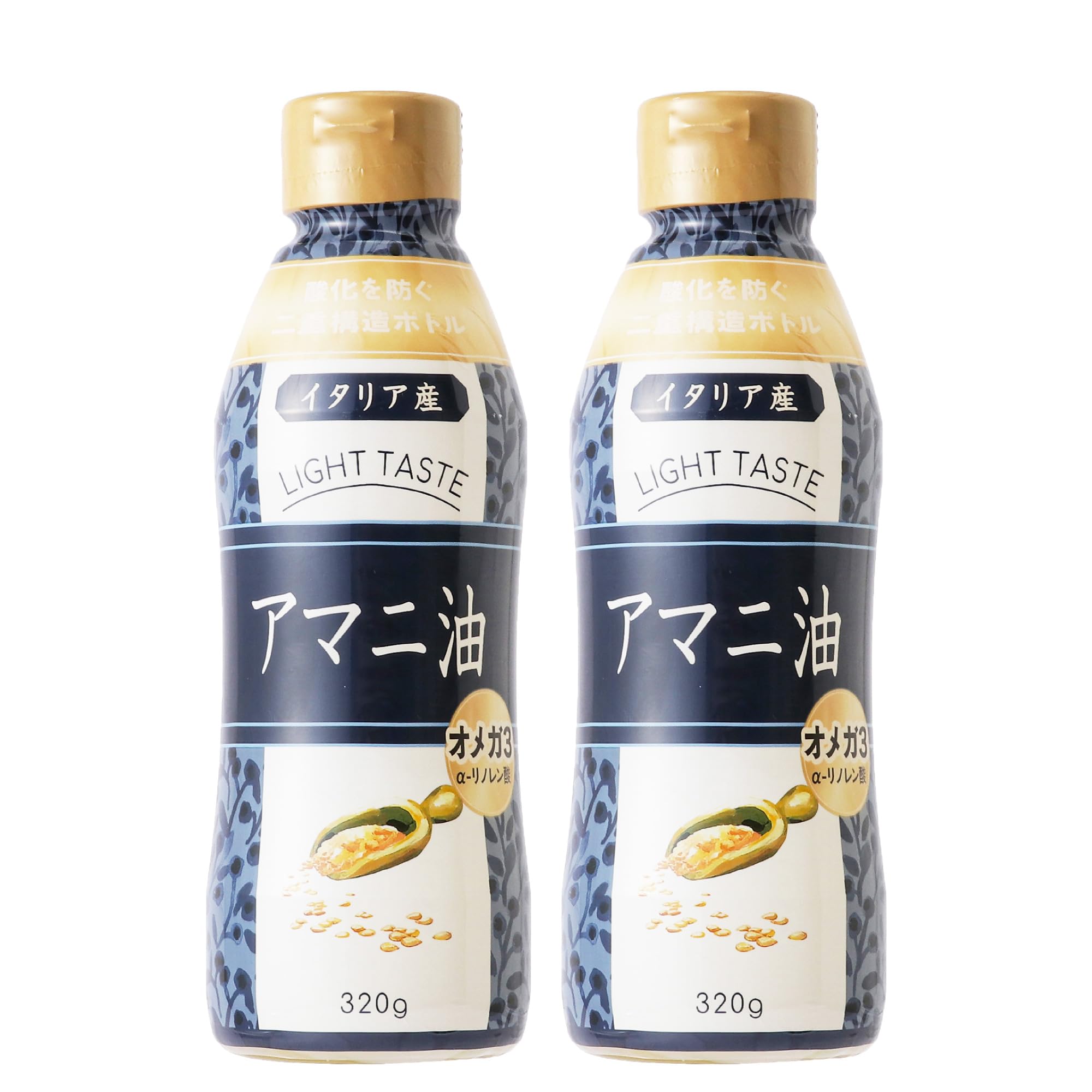 フラット・クラフト アマニ油 亜麻仁油 320g（2本セット） オメガ3 α -…