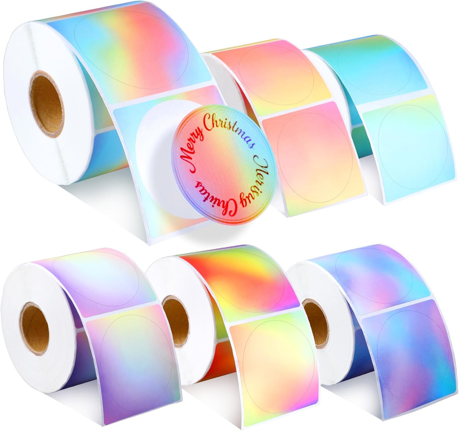 3000 Pcs 2 Inch Circle Thermal Sticker Labels Self-Adhesive Round Direct Thermal Labels for DIY Gradient Color Round Printable Label Stickers for Logo Design Baking Name Tag
