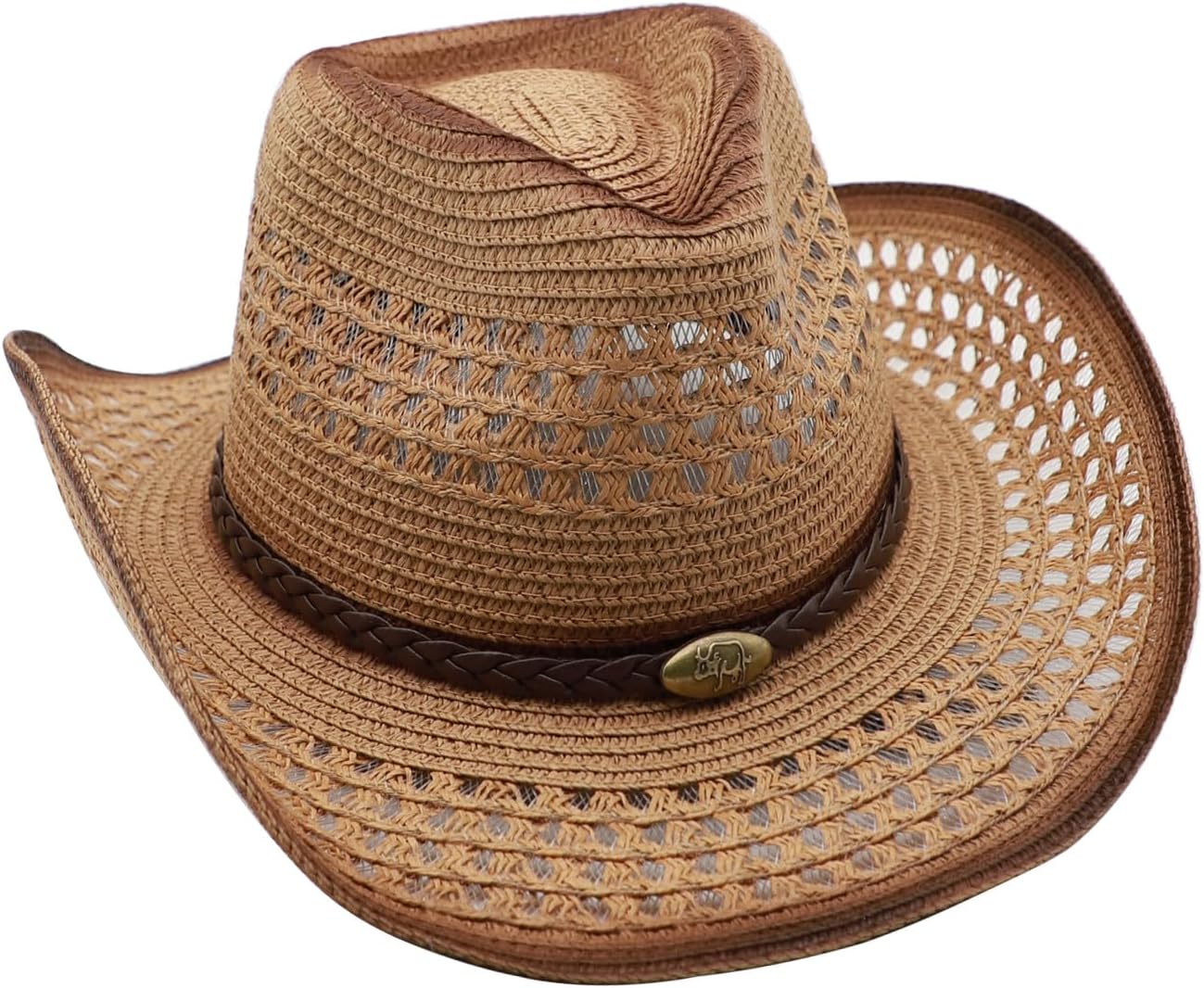 Straw Cowgirl Hat for Women Cowboy Hats for Men Wide Brim Sun Hat Shapeable Western Hat Beach Hat