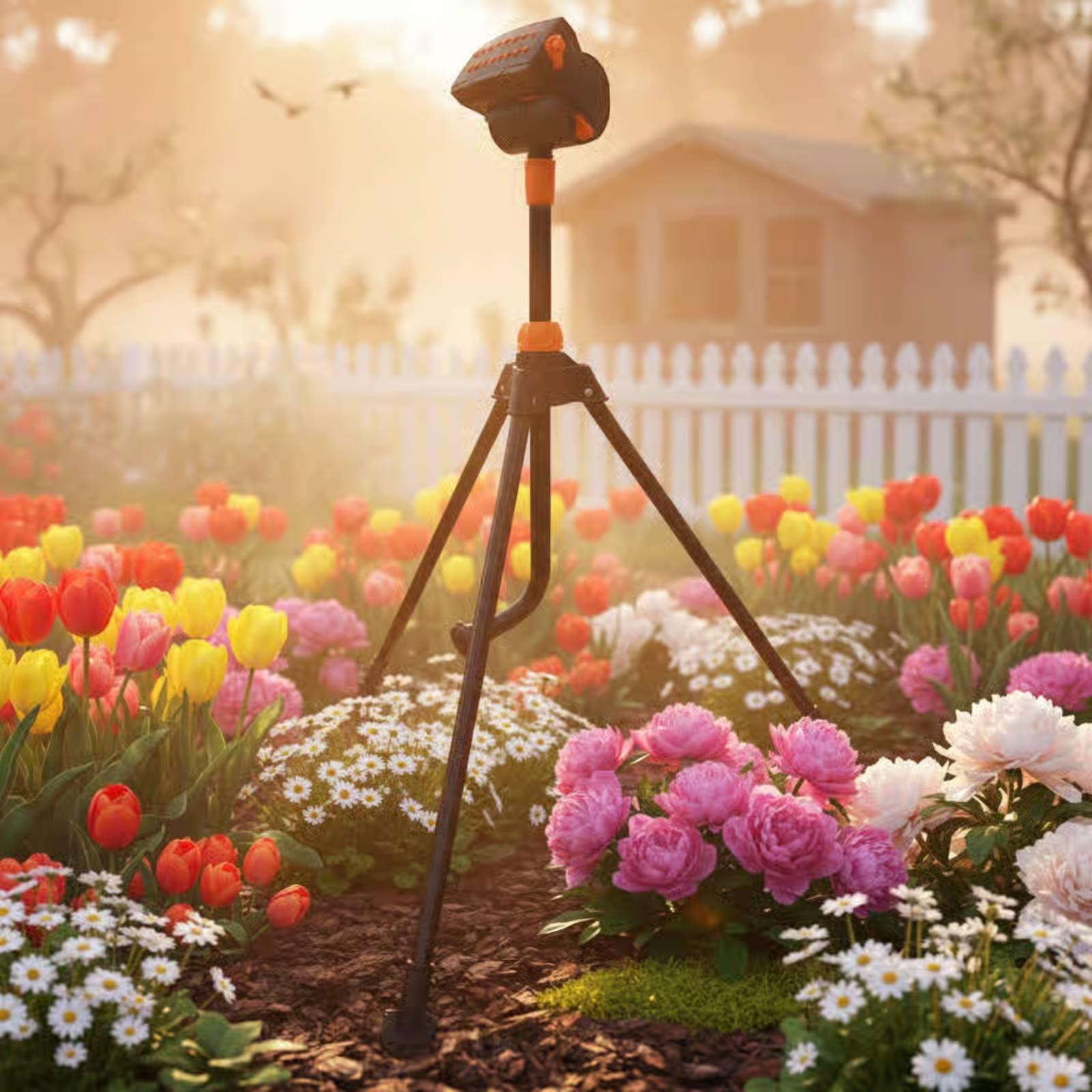 Dreibein-Sprinkler mehrere Sprühmodi höhenverstellbarer Gartensprenger große Reichweite Pendelsprenger