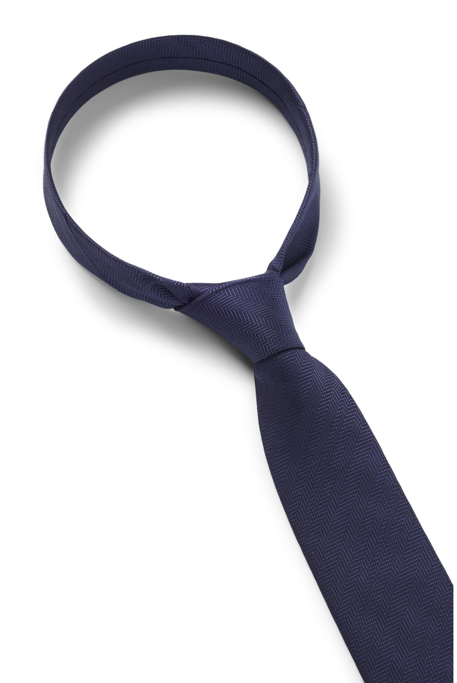 HUGO Herren Tie cm 6 Krawatte aus Seide mit Jacquard-Web-Dessin Dunkelblau Stck