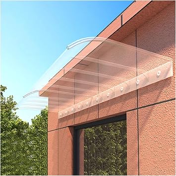 Invisible Front Door Canopy Awning Shelter,Curved Polycarbonate Cover,Invisible Entry Awning,Door Window Garden Canopy Patio Porch Awning,UV Protection Rain Size 40 * 80cm/15.7 * 31.4in