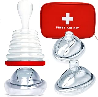 Portable Home Assist Device Set Reusable Home Travel Kit Including 2 Different Size for Adults and Children, Professional Asphyxiation First Aid Rescue First Aid Device with Carry Bag (Red)