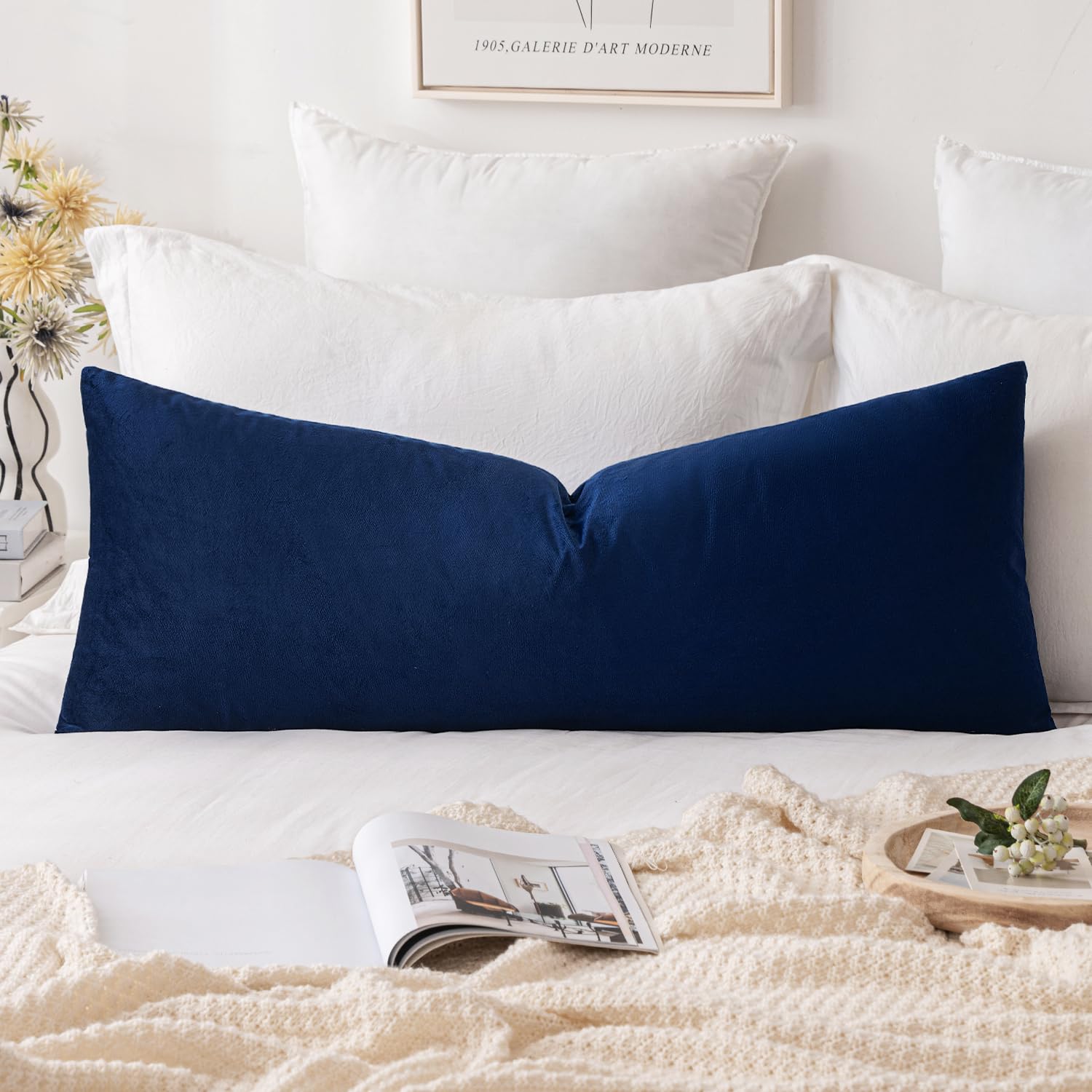 MIULEE Velvet Pillow Cover Soft Luxury Decorative Throw Pillow Cover Single Rectangle Long Body Lumbar Cushion Case for Couch Sofa Bedroom Car Decor,