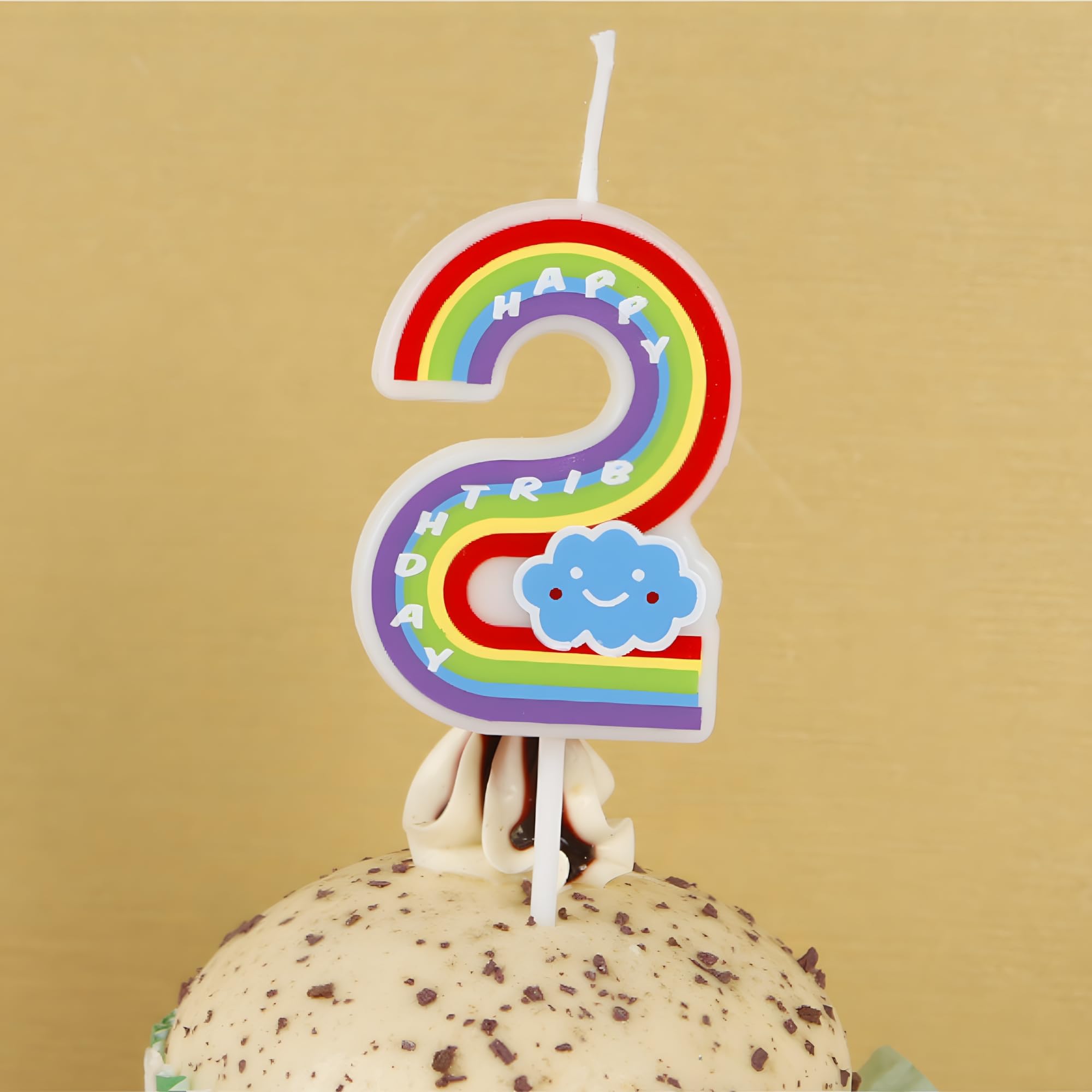 Juzfun Birthday Candles for Kids Number 2 Unicorn Cake Topper Decoration Second Wedding Anniversary Size - Height 5 CM x Width 3 CM