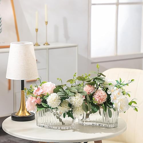 Miniatura 6 de MCMCNCUIU Jarrones de cristal para centros de mesa, jarrones de flores para centros de mesa de boda, jarrón de vidrio transparente para flores,