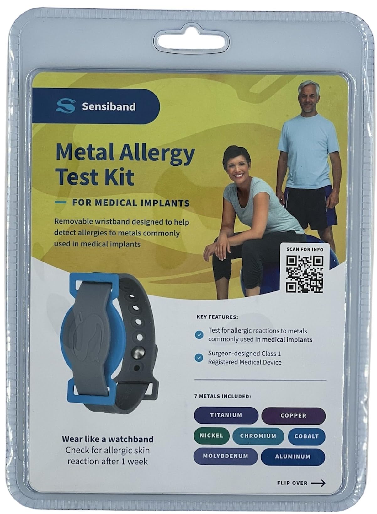 Sensiband Metal Allergy Test Band, Test for Medical Metal Implants - Test at Home - Tests for Common Metals Used in Medical Implants - Order 3 Weeks
