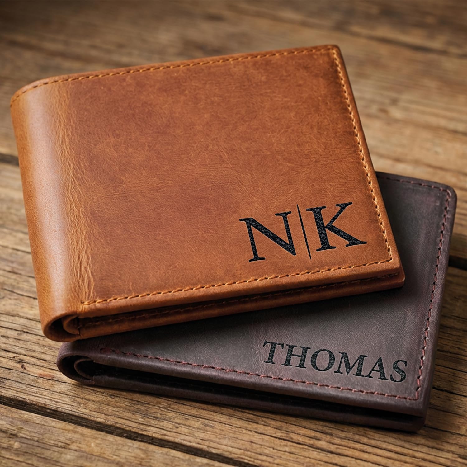 Personalized Leather Wallet for Men – Custom Engraved with Name or Initials, Premium Monogram Wallet for Son, Dad, Grandpa, Boyfriend, Birthday, Father's Day, Anniversary, Christmas - Image 7