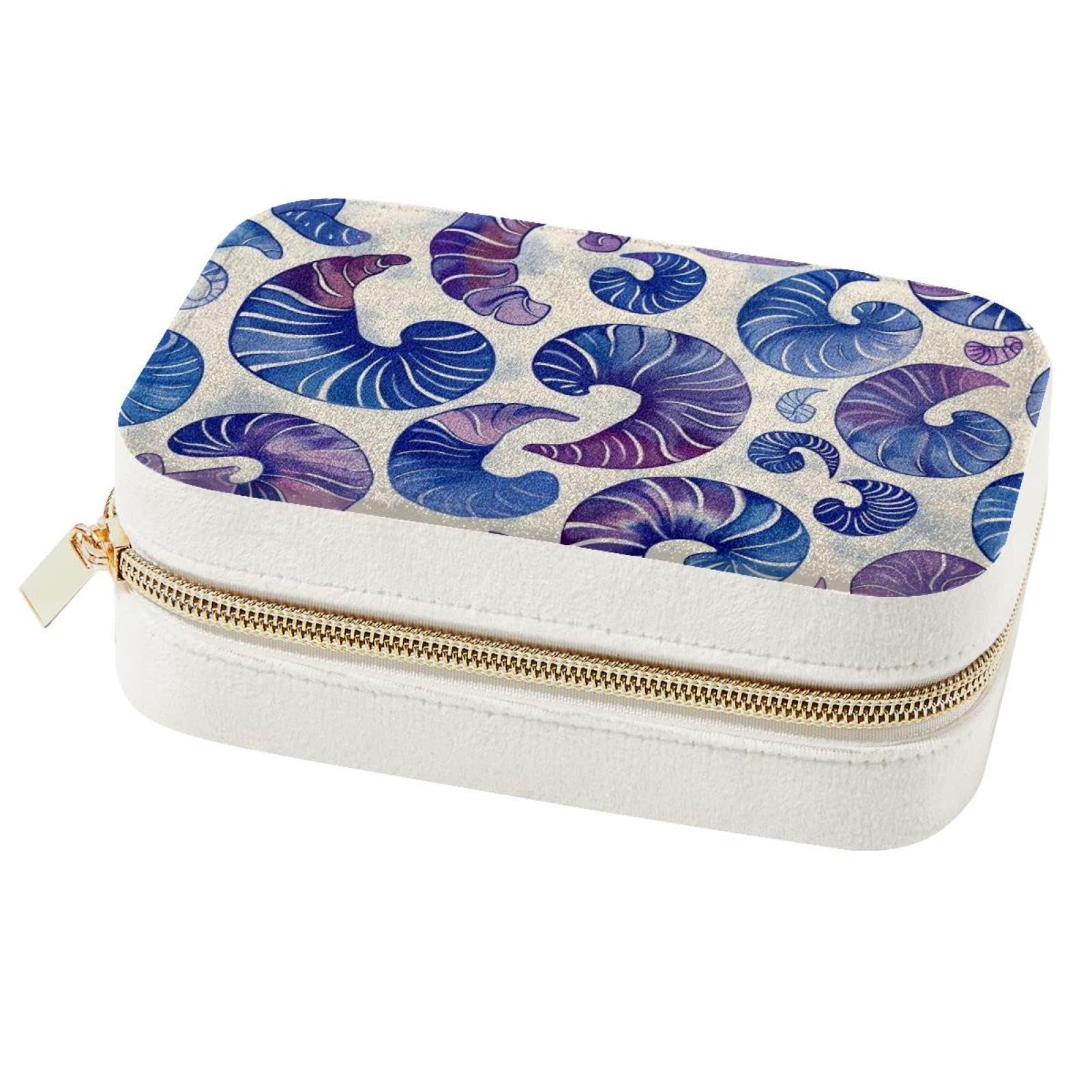 Boîte à bijoux portable en coquillages violets le cadeau parfait pour vos demoiselles