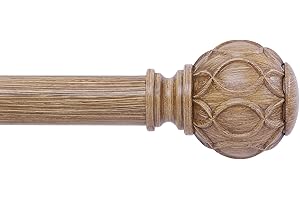 Wood Curtain Rods for Windows, Heavy-Duty and Adjustable