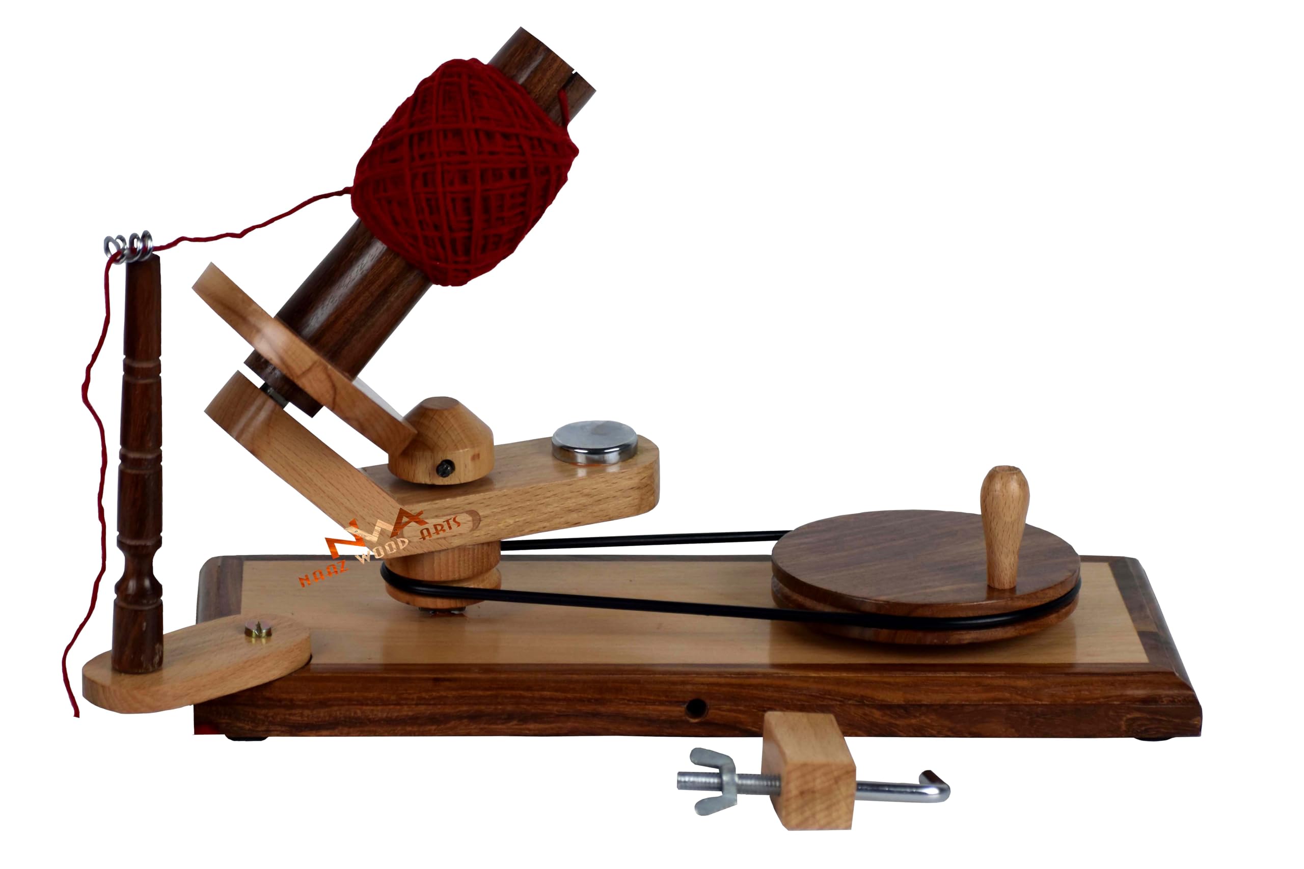 NAAZ Wood Arts® Antique Yarn Winder - Large Capacity Wooden Yarn Ball Winder for Knitting Crocheting Handcrafted - Heavy Duty Antique Ball Winder.