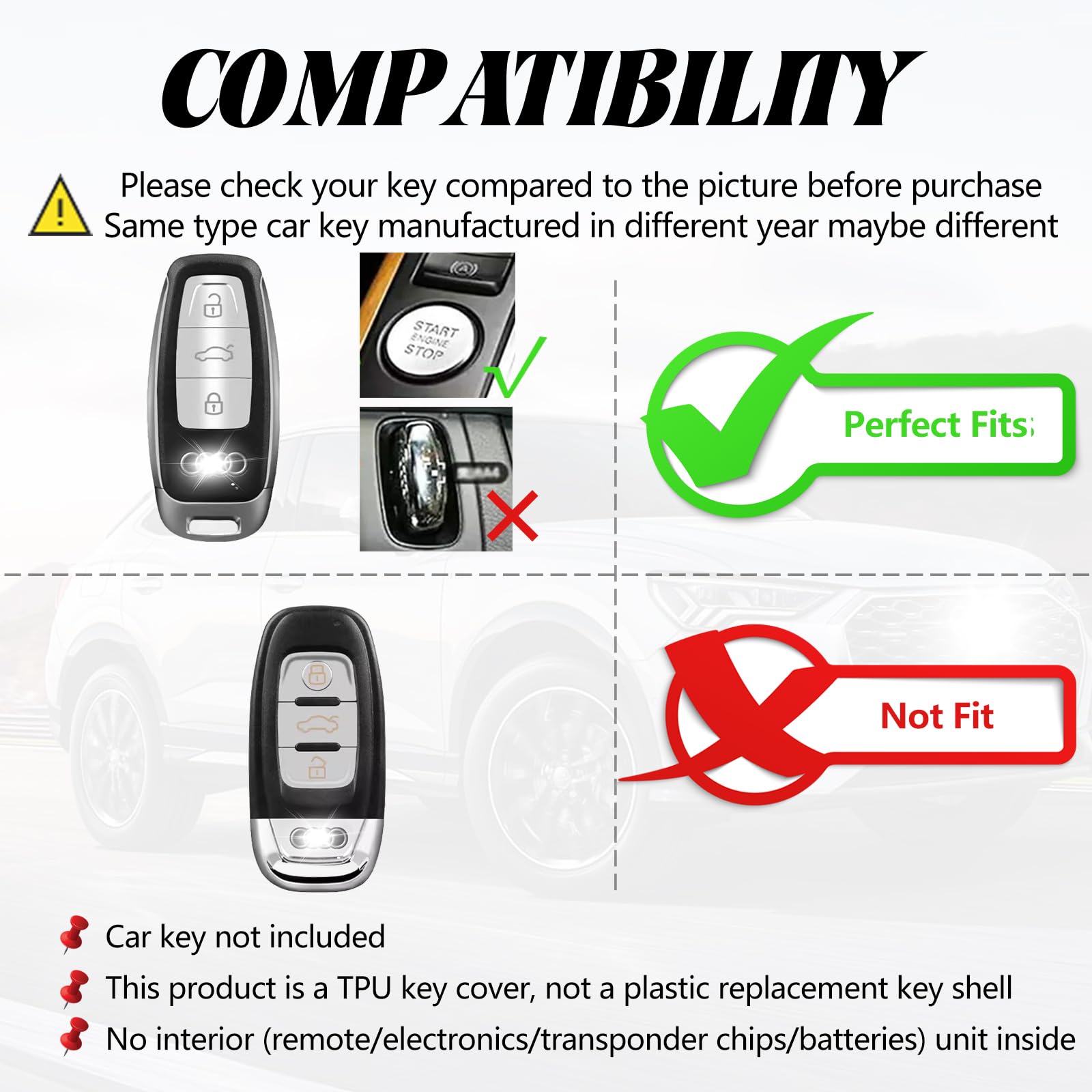TOOMUME Coque Clé TPU Audi – Protection Élégante Dorée/Argentée Pour A3 A4 A5 A6 Q5 Q7 RS6 E-Tron Et Plus