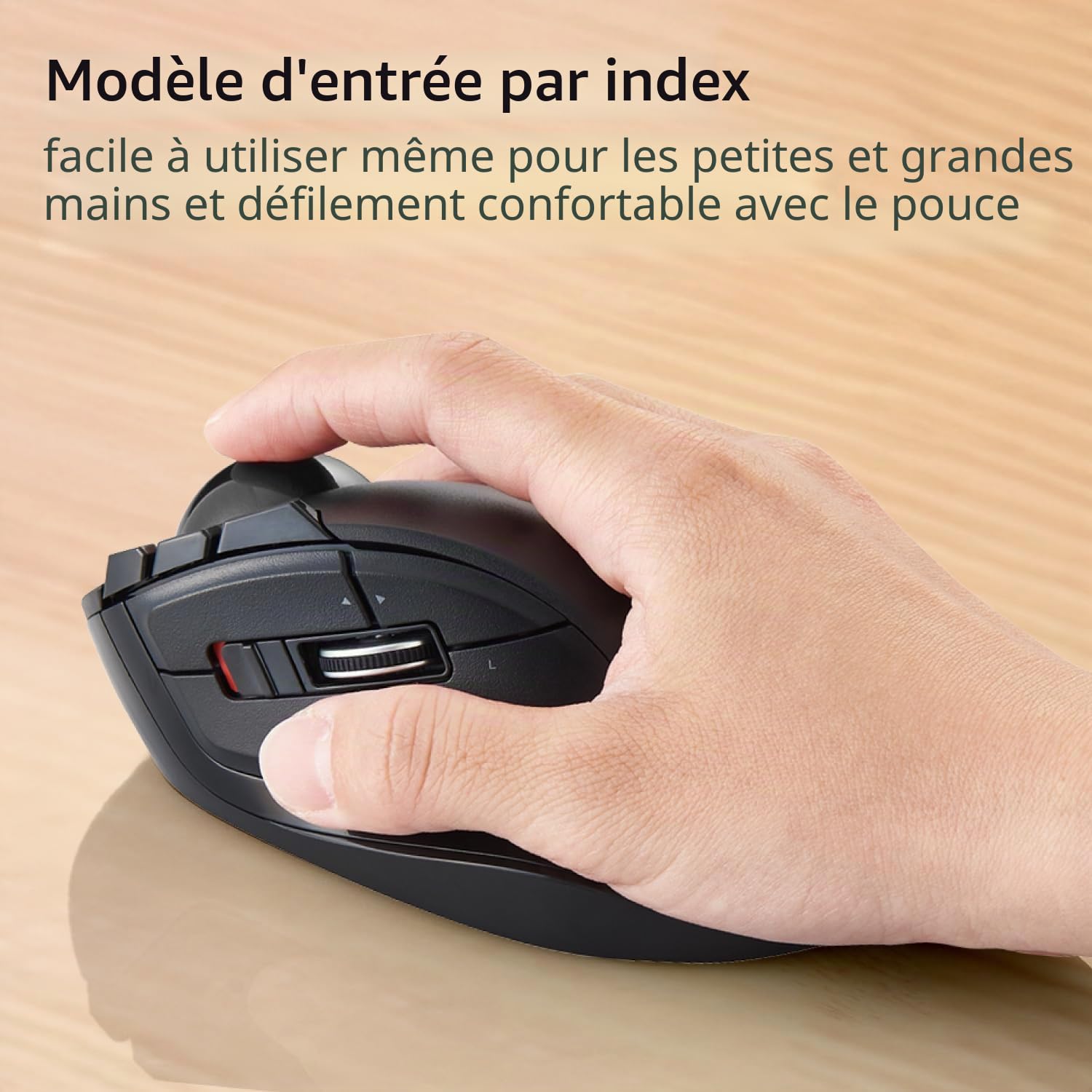 Elecom DEFT Souris trackball sans Fil 2,4 GHz, contrôle des Doigts, Fonction 8 Boutons, Boule Lisse Ergonomique de 34 mm, PC/Ordinateur Portable, Windows11/MacOS, M-DT2DRBK