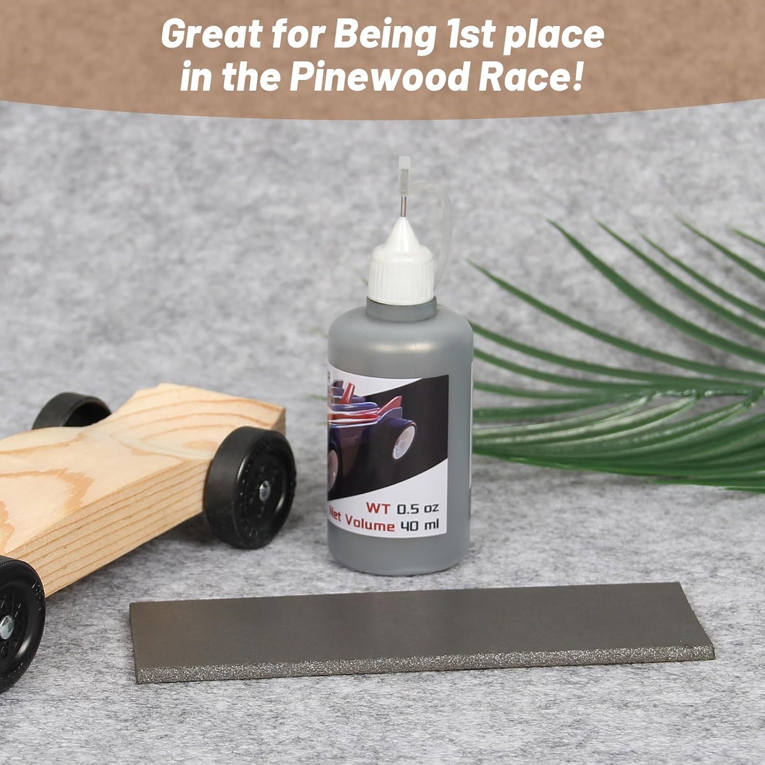 Pinewood Weights Kit-1 Pc 3 OZ Adhesive Stick-on Flexible Weights Tape Can be Cut with Scissors and 1 Pc 40ML Graphite Lubricant Powder for Derby Car