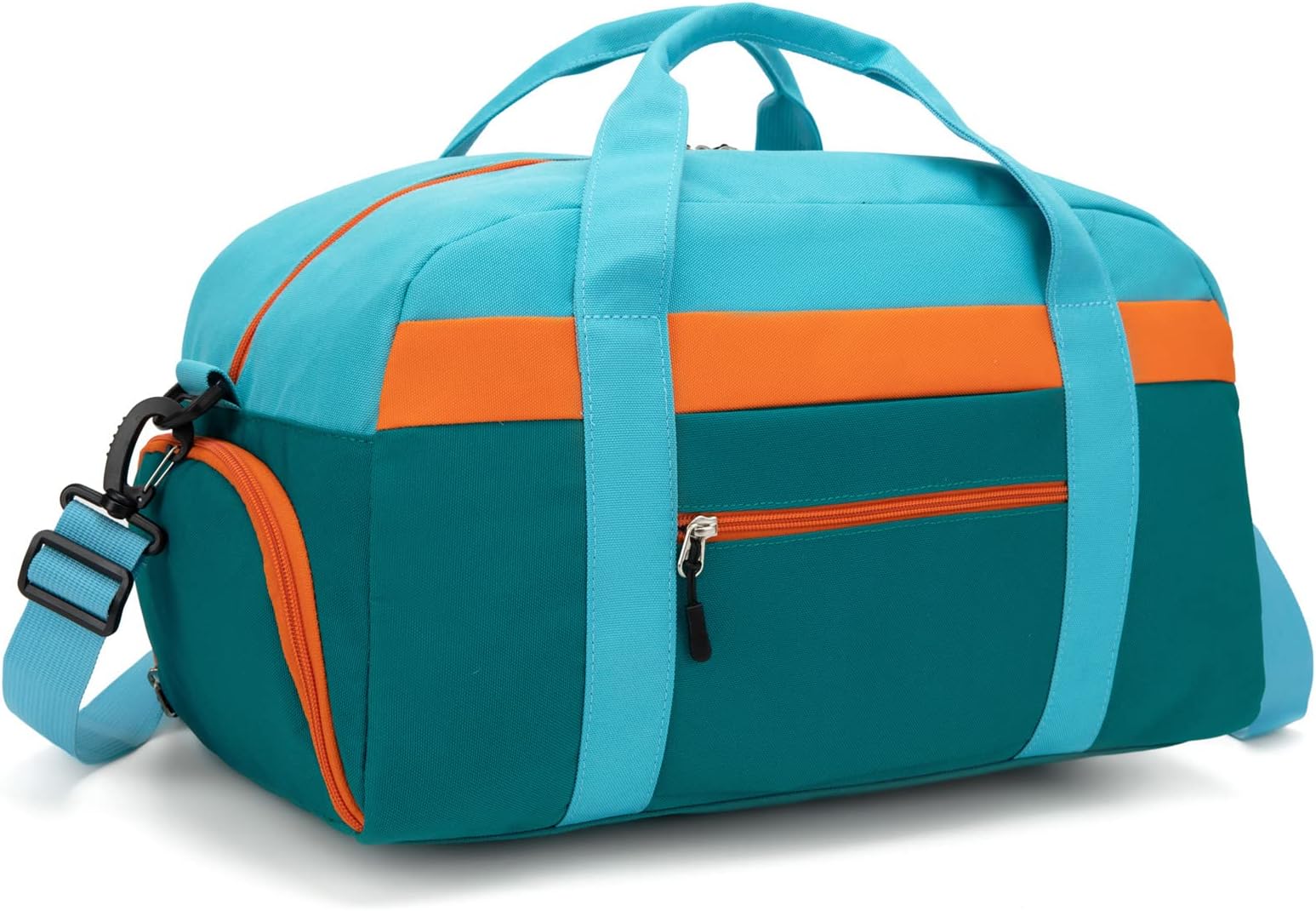Kids Duffle Bag for Boys or Girls, Fit Sports Practice, or Overnight Travel Weekend (Blue Green)