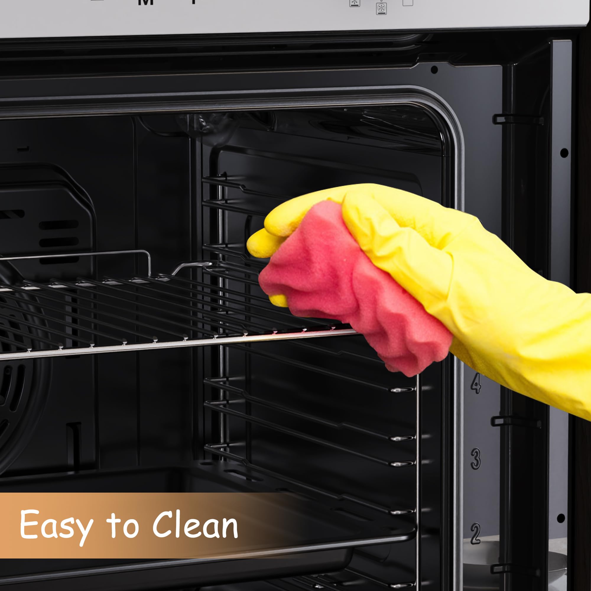 Electric Single Oven Built-in Integrated White, Installed Size 60 cm, 60L 2.2kW with Plug, Timer, 9 Functions, with Grill & Enameled Baking Tray,3D Hot Air Baking, Heat Protection Glazing — view 7