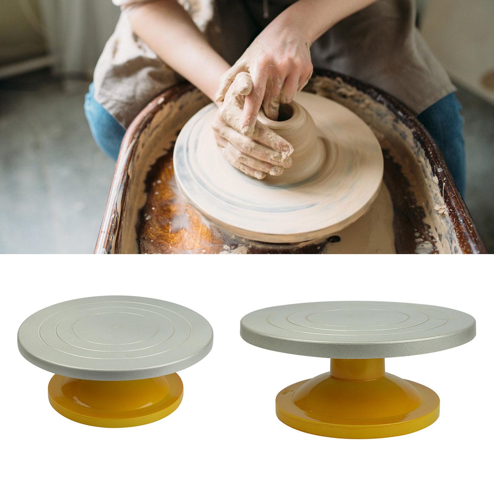 Rueda de cerámica 9,8 y 12 Pulgadas para modelar Arcilla, para Pintar, Hacer Modelos y Esculpir artesanías
