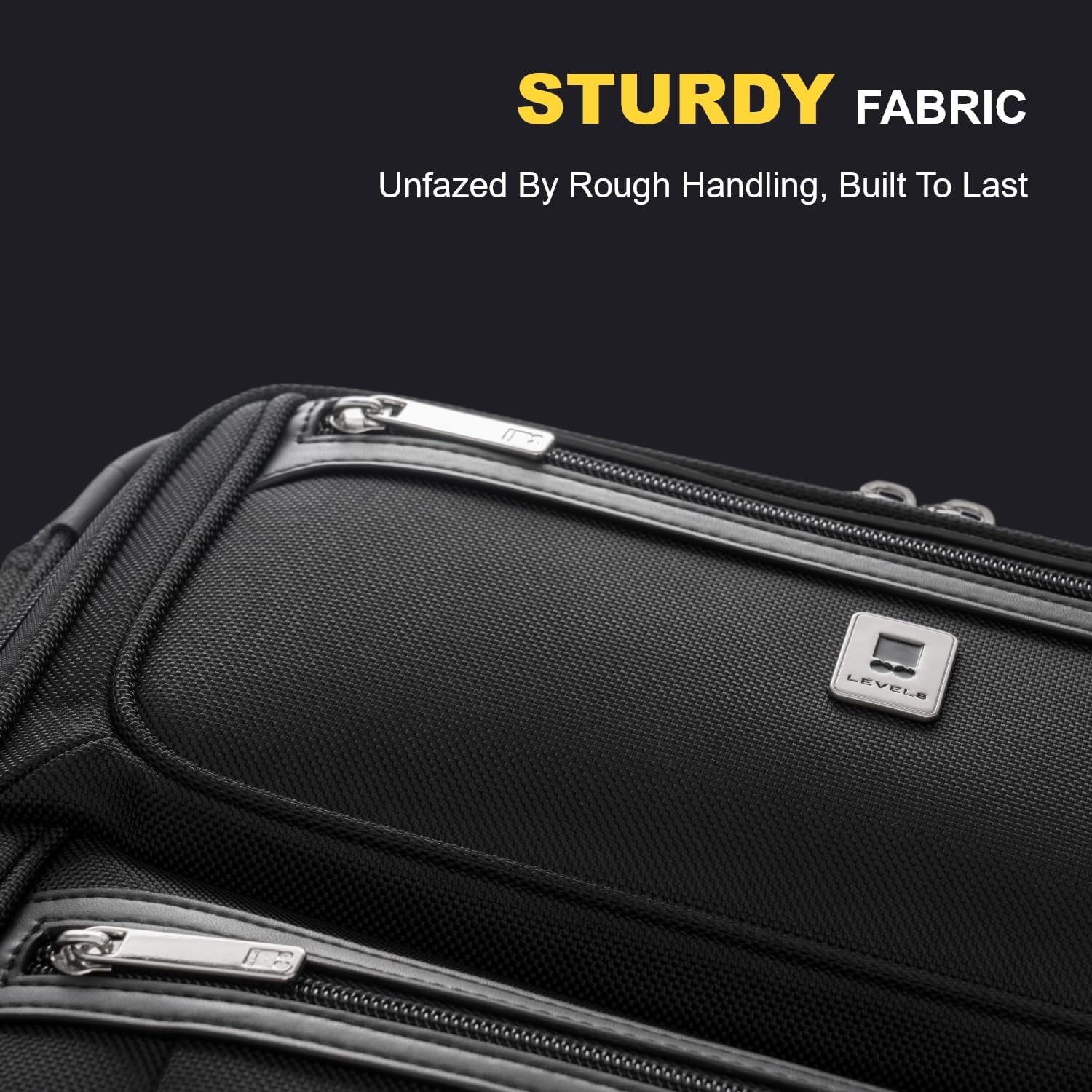 LEVEL8 Carry On Luggage Airline Approved with Compartment, Softside Expandable Rolling Suitcase with Spinner Wheels, Black, Carry-On 20-Inch - Image 3
